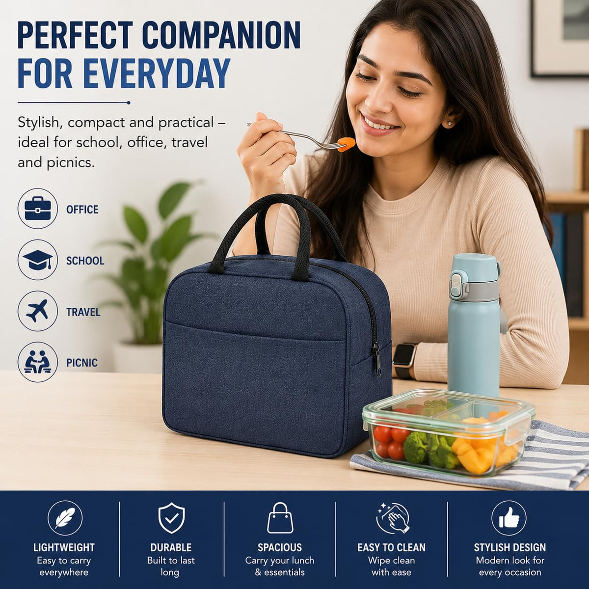 Nylon Lunch Bag for Men, Women & Kids